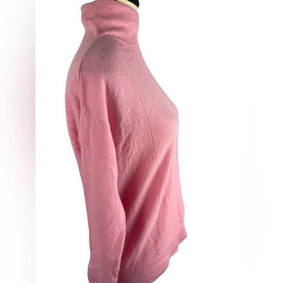 Bogner baby pink 100% virgin wool mock turtleneck sweater sz 6 side neck zipper - Picture 2 of 8